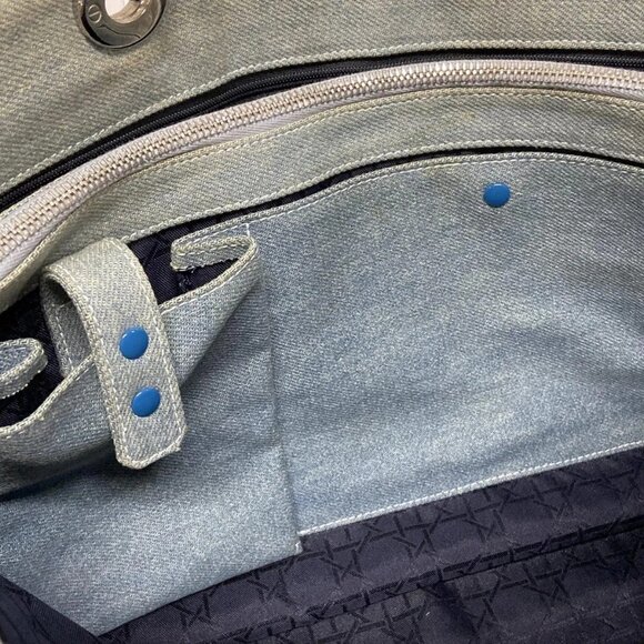 Auth DIOR/ChristianDior Lady Dior Light Blue Denim Tote Bag - Picture 13 of 16